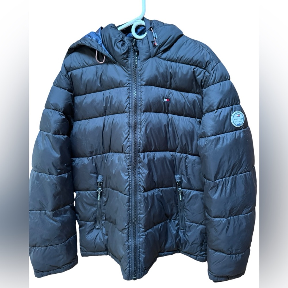 Vintage Tommy Hilfiger Hooded Zip‎ Up Puffer Coat